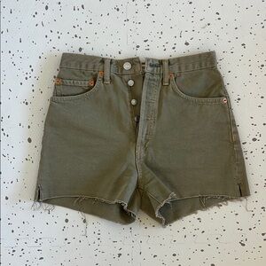 💘 RE/DONE - ORIGINAL 50’S HIGH WAIST CUTOFF JEAN SHORTS WASHED SAGE